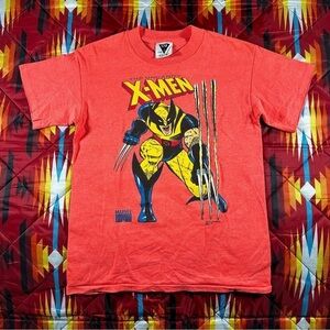 Vintage SSI X-Men Wolverine Salmon Graphic T-Shirt Youth Large Marvel Comic USA